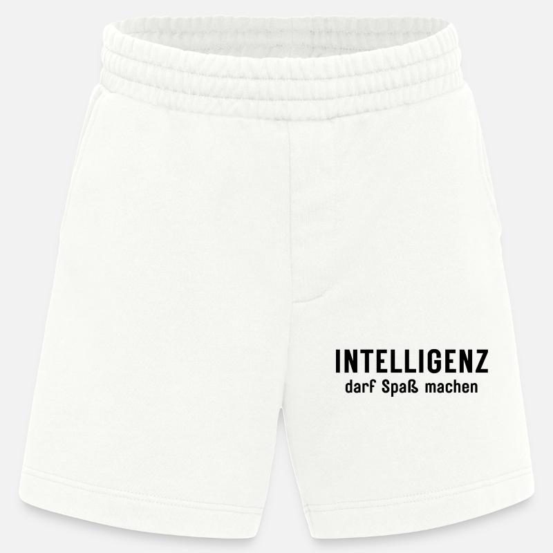 Intelligenz darf Spaß machen Statement Design - Heavyweight Shorts - made by SPREAD  - OFF WHITE