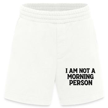 Je ne suis pas une personne du matin – Morgenmuffel Spruch - Short bio épais fabriqué en UE - OFF WHITE - Devant