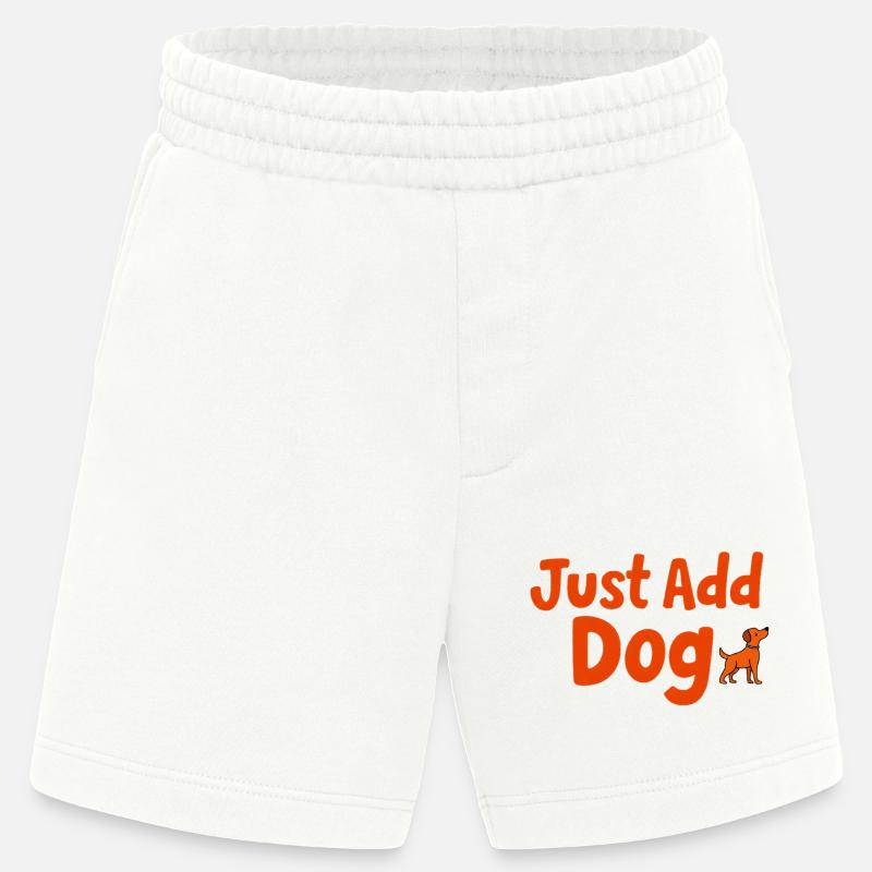 Ajoutez simplement l’impression de chien - Short bio épais fabriqué en UE - OFF WHITE
