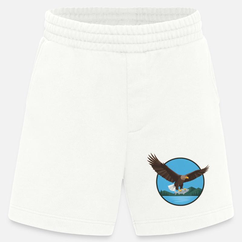 White-tailed eagle eagle - Heavyweight Shorts - made by SPREAD  - OFF WHITE