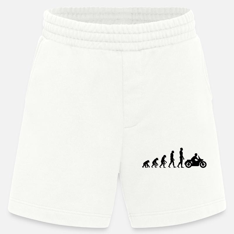 ÉVOLUTION : DE SINGE À MOTARD ! - Short bio épais fabriqué en UE - OFF WHITE