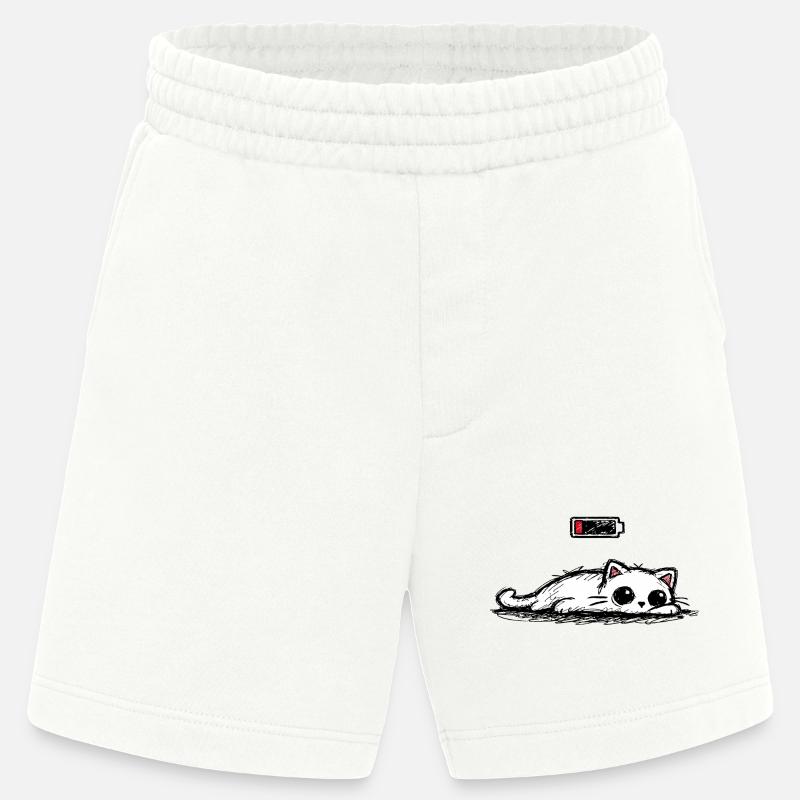 Battery low – Süße Katze Minimal Statement - Heavyweight Shorts - made by SPREAD  - OFF WHITE
