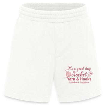 Its A Good Day To Crochet Yarn And Hooks Handmade - Heavyweight Shorts - made by SPREAD  - OFF WHITE - Front