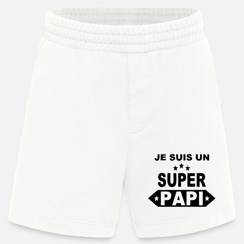 Je suis un super papi - Short bio épais fabriqué en UE - OFF WHITE