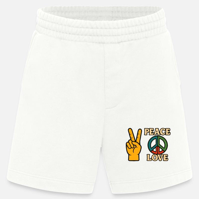 Peace and Love Icon Friedens-Tee - Heavyweight Shorts - made by SPREAD  - OFF WHITE