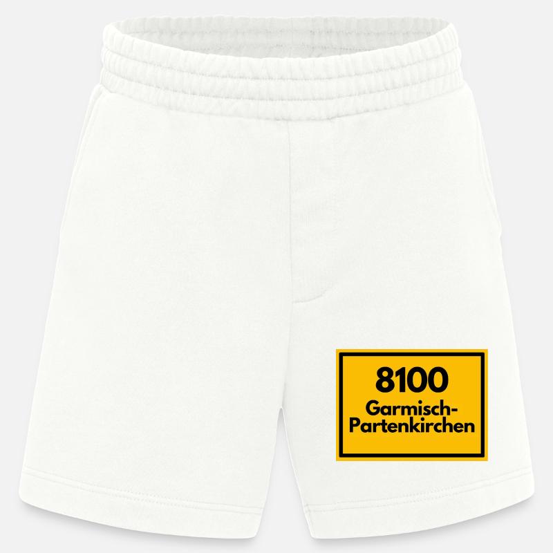 OLD POSTCODE POSTCODE 8100 GARMISCH-PARTENKIRCHEN - Heavyweight Shorts - made by SPREAD  - OFF WHITE