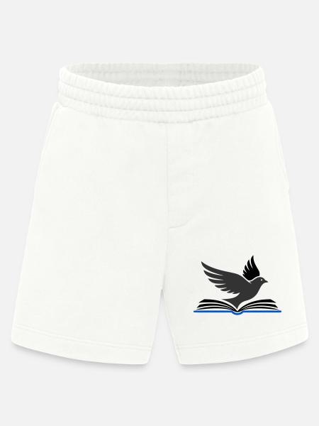 Bird flies out of book - Heavyweight Shorts - made by SPREAD  - OFF WHITE
