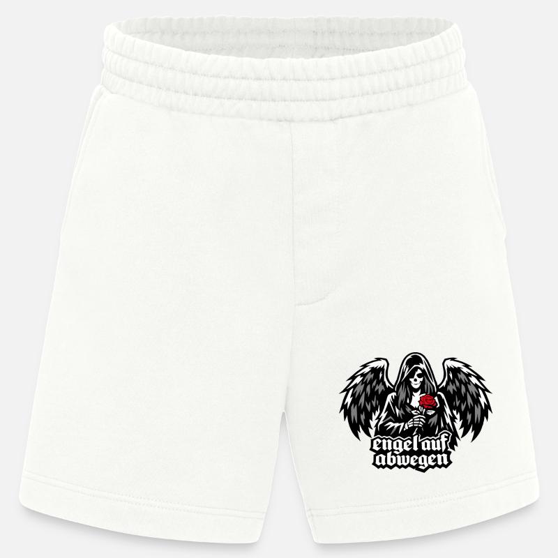 Engel auf Abwegen mit Rose "Todesengel" - Heavyweight Shorts - made by SPREAD  - OFF WHITE