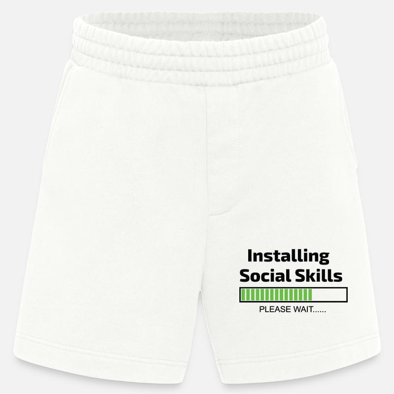 computer installing social skills programmer - Heavyweight Shorts - made by SPREAD  - OFF WHITE