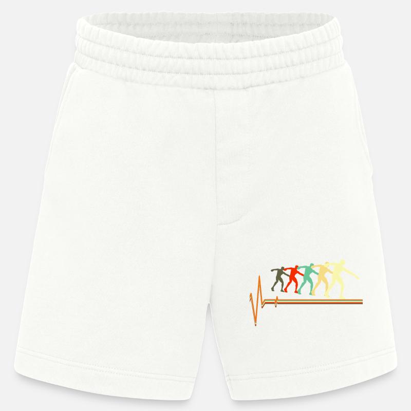 Shot Put Evolution Retro Herzschlag Pulskunst - Heavyweight Shorts - made by SPREAD  - OFF WHITE