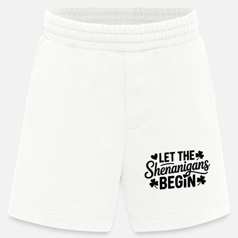 Shenanigans Begin Shamrock Script - Heavyweight Shorts - made by SPREAD  - OFF WHITE