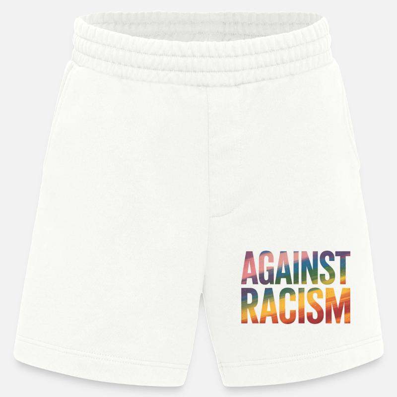 Gegen Rassismus – Antifa-Regenbogen-Tee - Heavyweight Shorts - made by SPREAD  - OFF WHITE