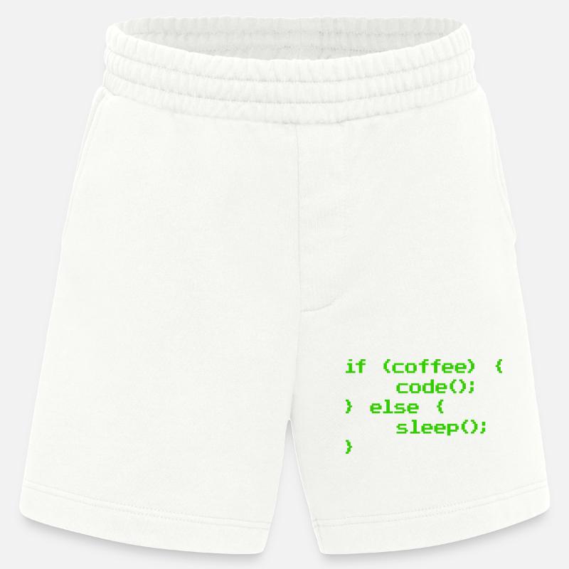 No Coffee No Code Programmer Computer Scientist - Heavyweight Shorts - made by SPREAD  - OFF WHITE