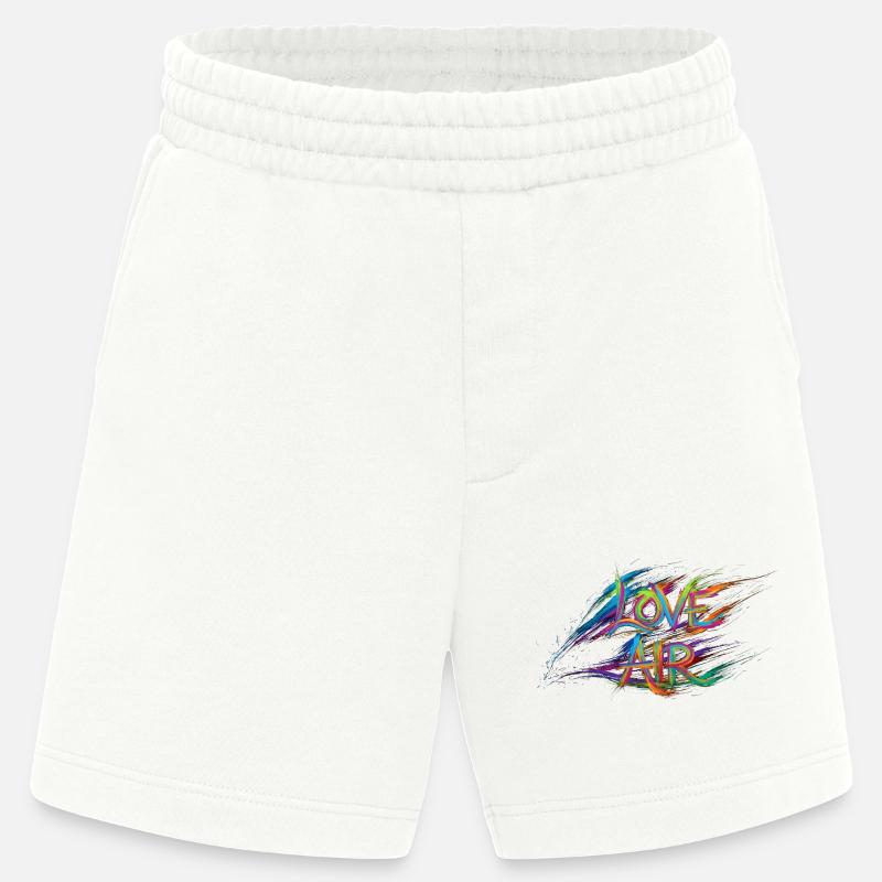 Farbenfrohe Liebesluft-Text-Gemälde - Heavyweight Shorts - made by SPREAD  - OFF WHITE