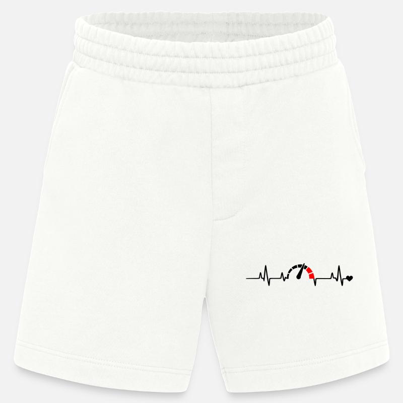 Roter Segmentbogen Logo Muster - Heavyweight Shorts - made by SPREAD  - OFF WHITE