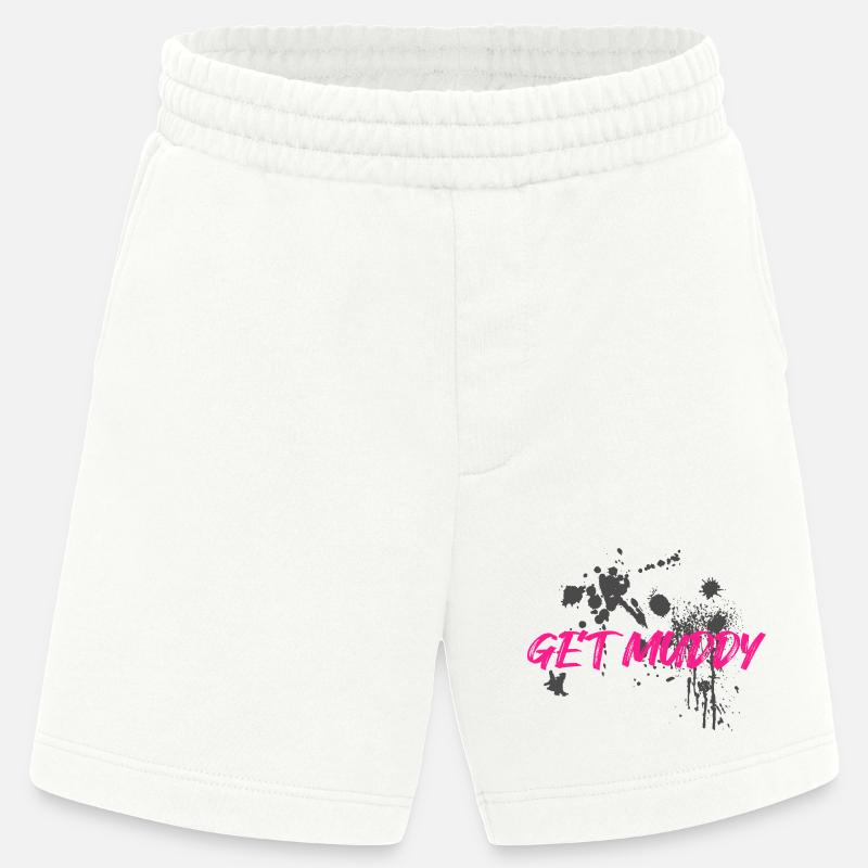 Course boueuse Schlammlauf Mud Run Muddy - Short bio épais fabriqué en UE - OFF WHITE