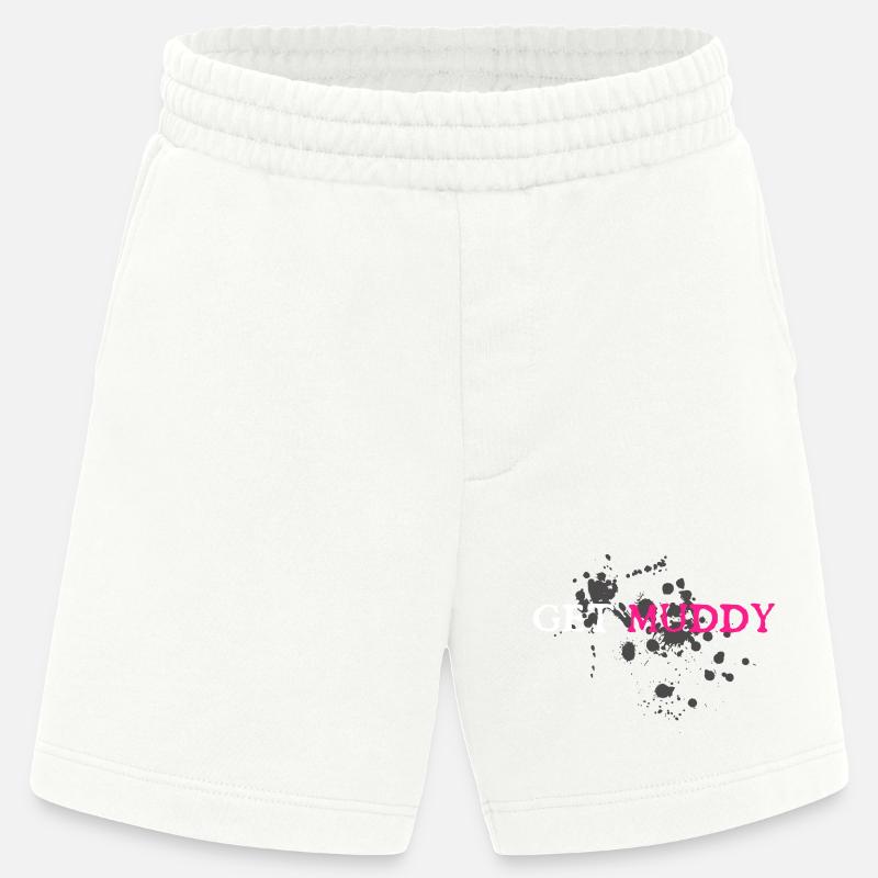 Course boueuse Schlammlauf Mud Run Muddy - Short bio épais fabriqué en UE - OFF WHITE