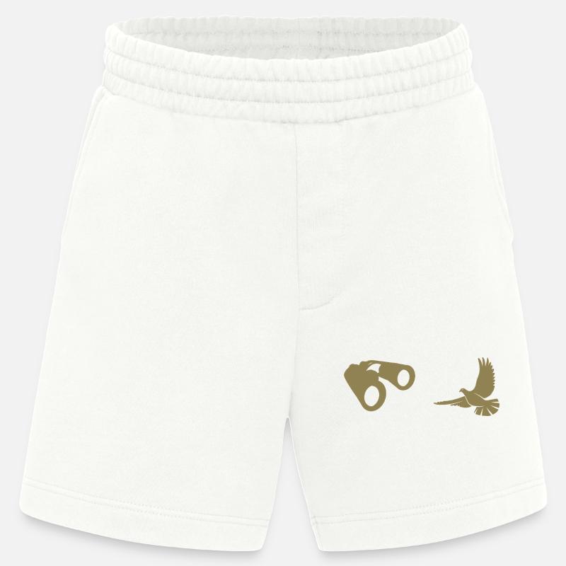 Minimalist Bird Watching Silhouette - Heavyweight Shorts - made by SPREAD  - OFF WHITE