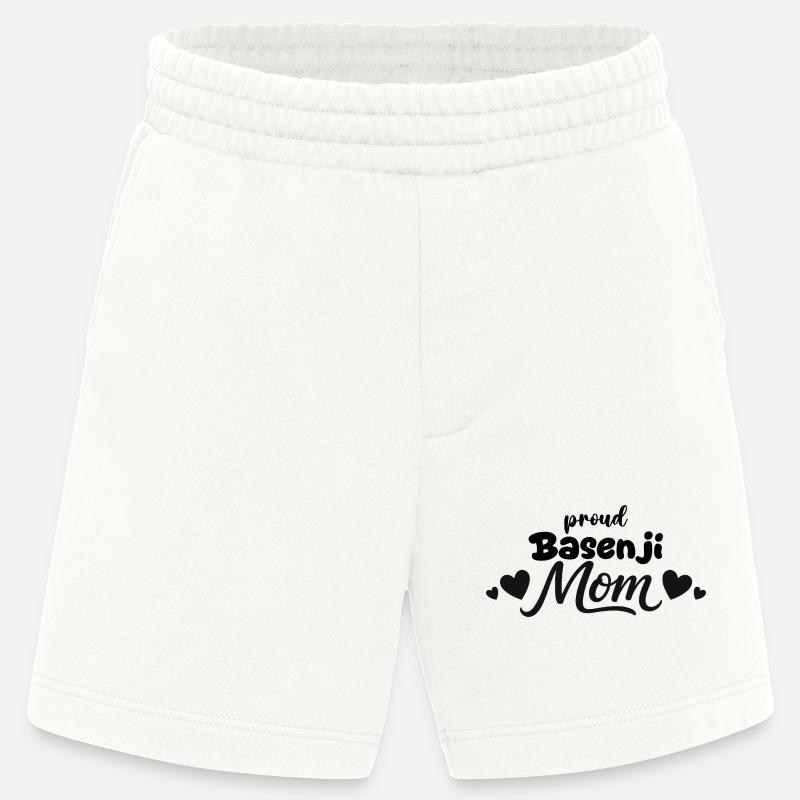 Stolze Barkless Dog Mutter, Basenji - Heavyweight Shorts - made by SPREAD  - OFF WHITE