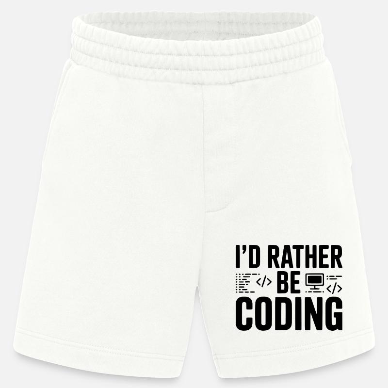 Je préfère coder - Short bio épais fabriqué en UE - OFF WHITE