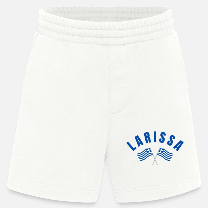 Drapeaux grecs de Larissa - Short bio épais fabriqué en UE - OFF WHITE
