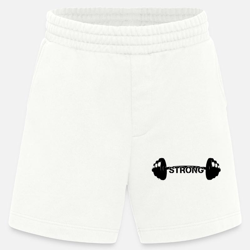 Hantel Strong Gewichte Gym - Heavyweight Shorts - made by SPREAD - OFF WHITE