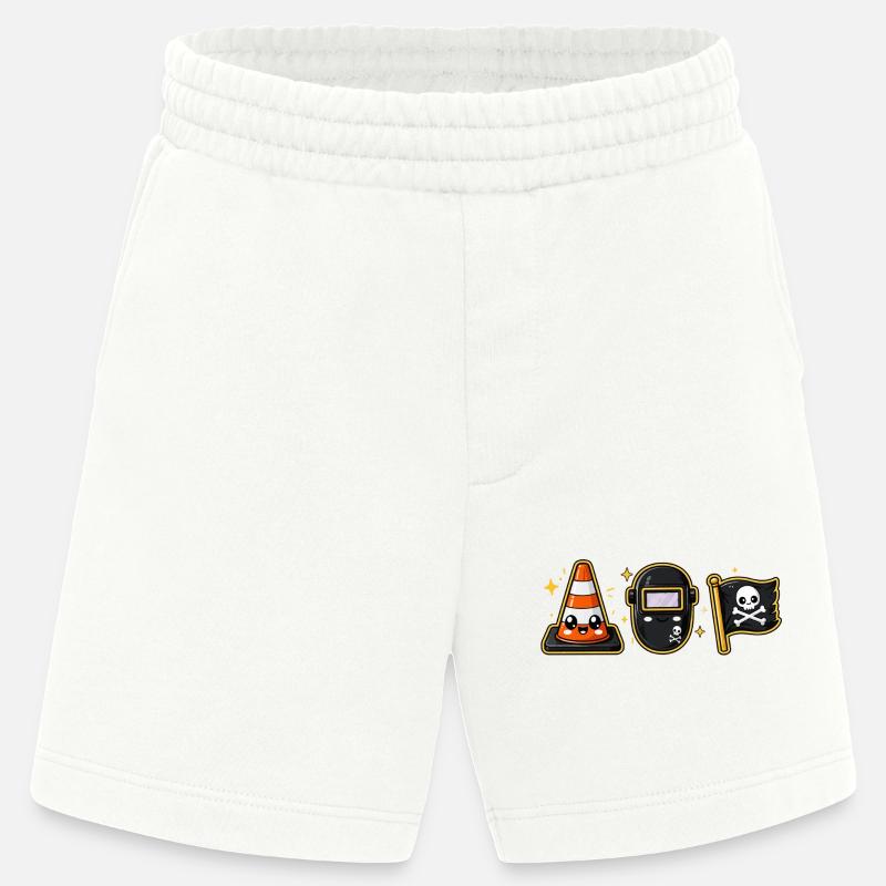 Construction site construction worker pirate - Heavyweight Shorts - made by SPREAD  - OFF WHITE