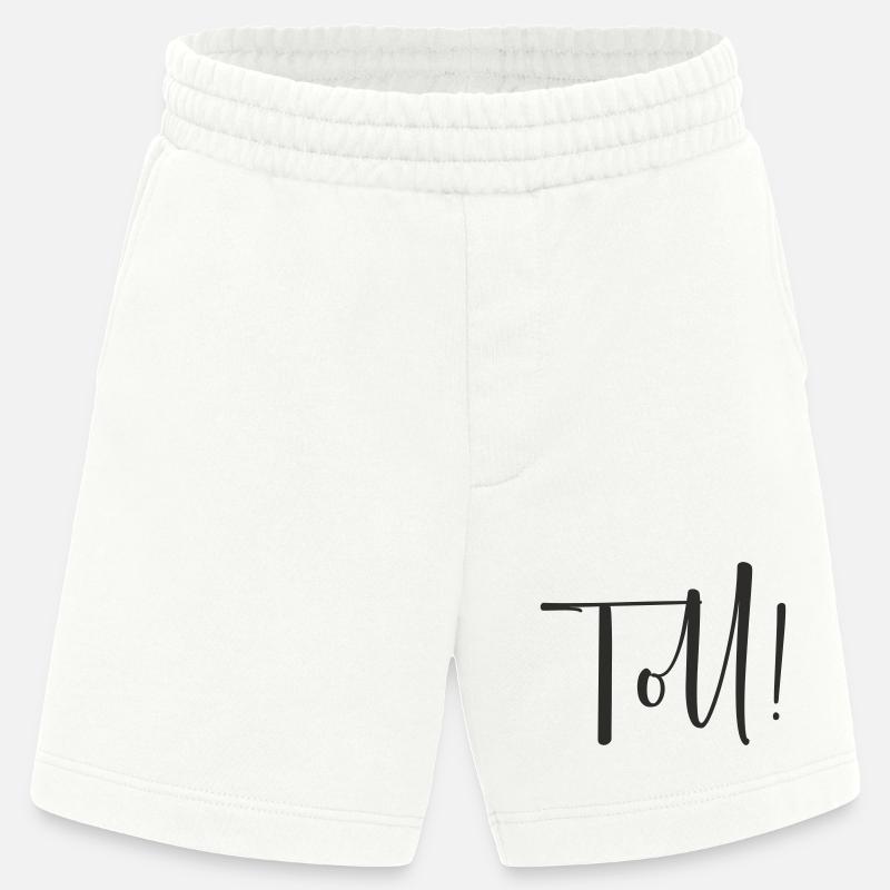 Great – Conception de texte calligraphique - Short bio épais fabriqué en UE - OFF WHITE