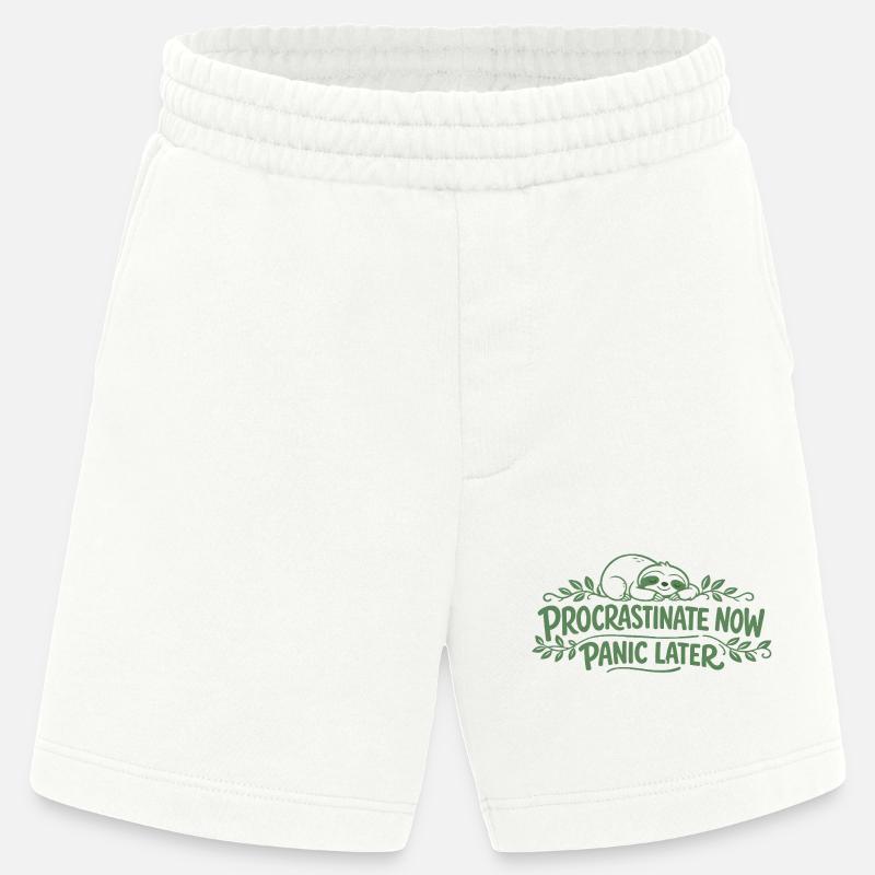Faultier Spruch - Procrastinate Now Geschenk - Heavyweight Shorts - made by SPREAD  - OFF WHITE