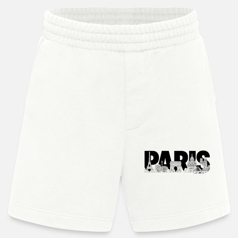 Paris Frankreich Eiffelturm Triumphbogen - Heavyweight Shorts - made by SPREAD  - OFF WHITE