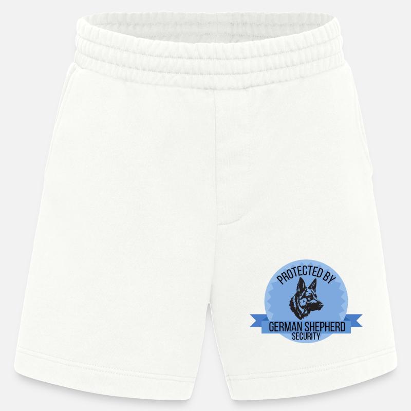 Protected By German Shepherd Security - Heavyweight Shorts - made by SPREAD  - OFF WHITE