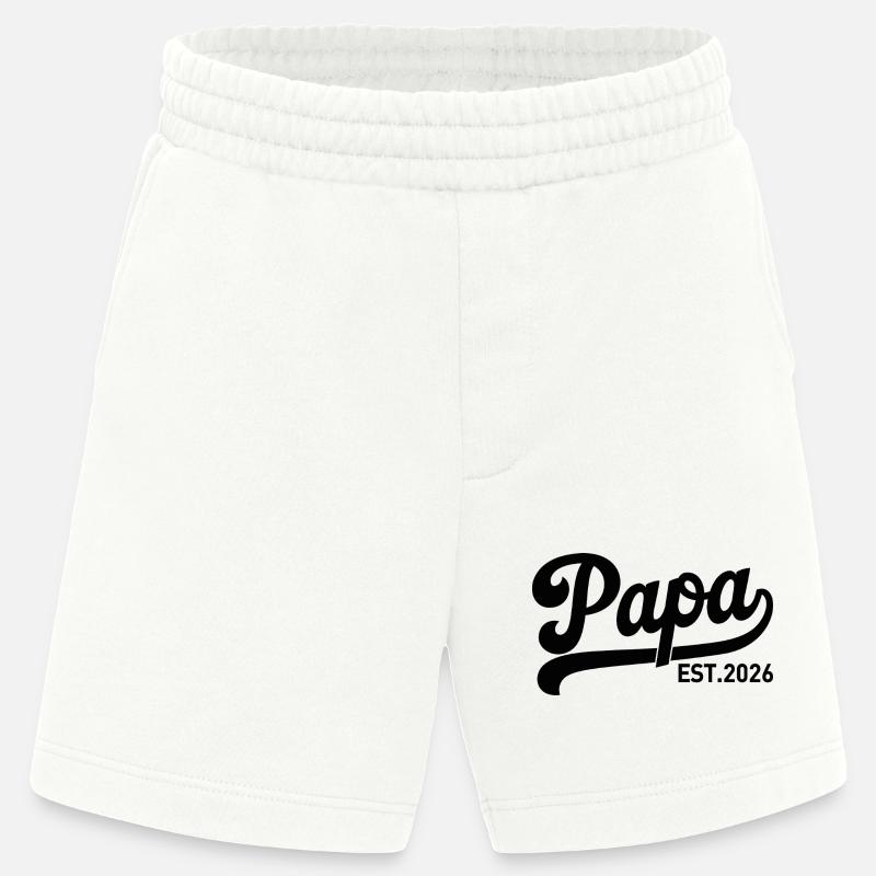 Papa EST 2026 Script Logo - Heavyweight Shorts - made by SPREAD - OFF WHITE