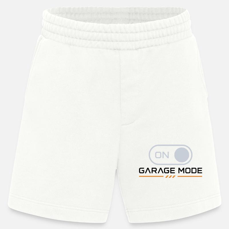 Mode garage activé – Motard mécanicien - Short bio épais fabriqué en UE - OFF WHITE