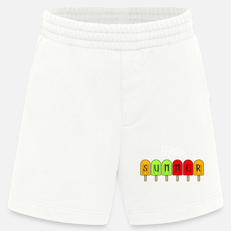 Hello Summer Popsicles - Heavyweight Shorts - made by SPREAD  - OFF WHITE