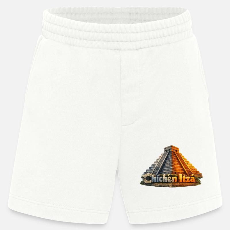 Chichen Itza Pyramid Serpent - Heavyweight Shorts - made by SPREAD  - OFF WHITE