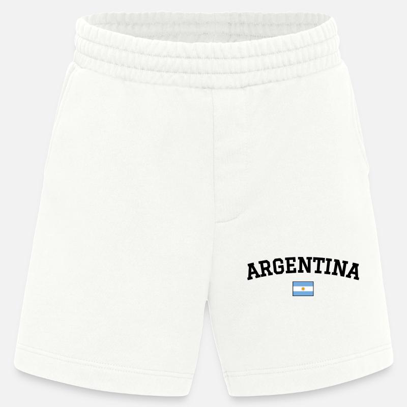 Drapeau argentin Noir - Short bio épais fabriqué en UE - OFF WHITE