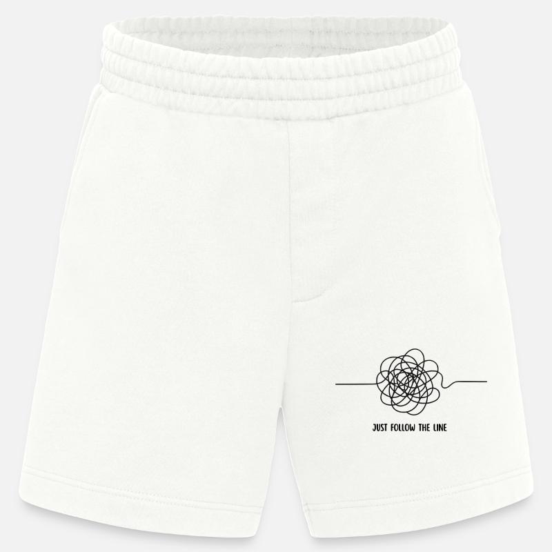 JUST FOLLOW THE LINE - Short bio épais fabriqué en UE - OFF WHITE