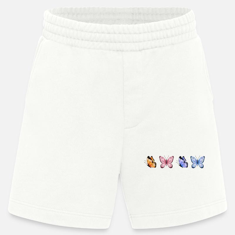Bunte Schmetterlinge Quartet - Heavyweight Shorts - made by SPREAD - OFF WHITE