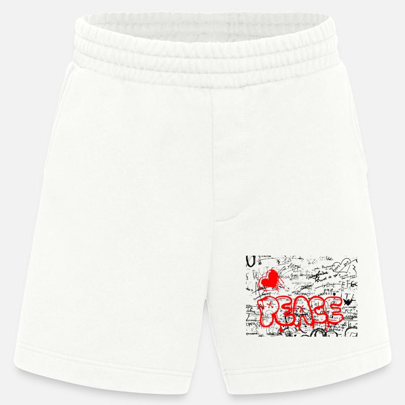 Pense Graffiti Herz Rot - Heavyweight Shorts - made by SPREAD - OFF WHITE