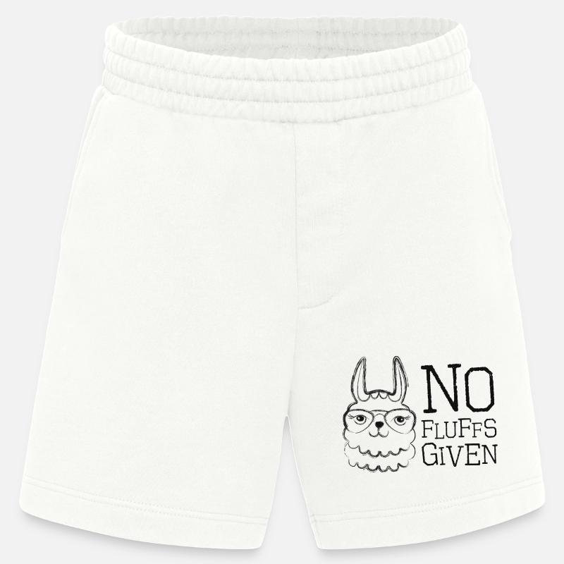 Lama mit Brille No Fluffs Given - Heavyweight Shorts - made by SPREAD  - OFF WHITE