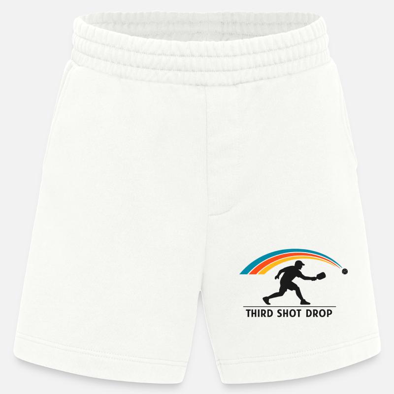 Third Shot Drop Badminton Silhouette - Heavyweight Shorts - made by SPREAD - OFF WHITE