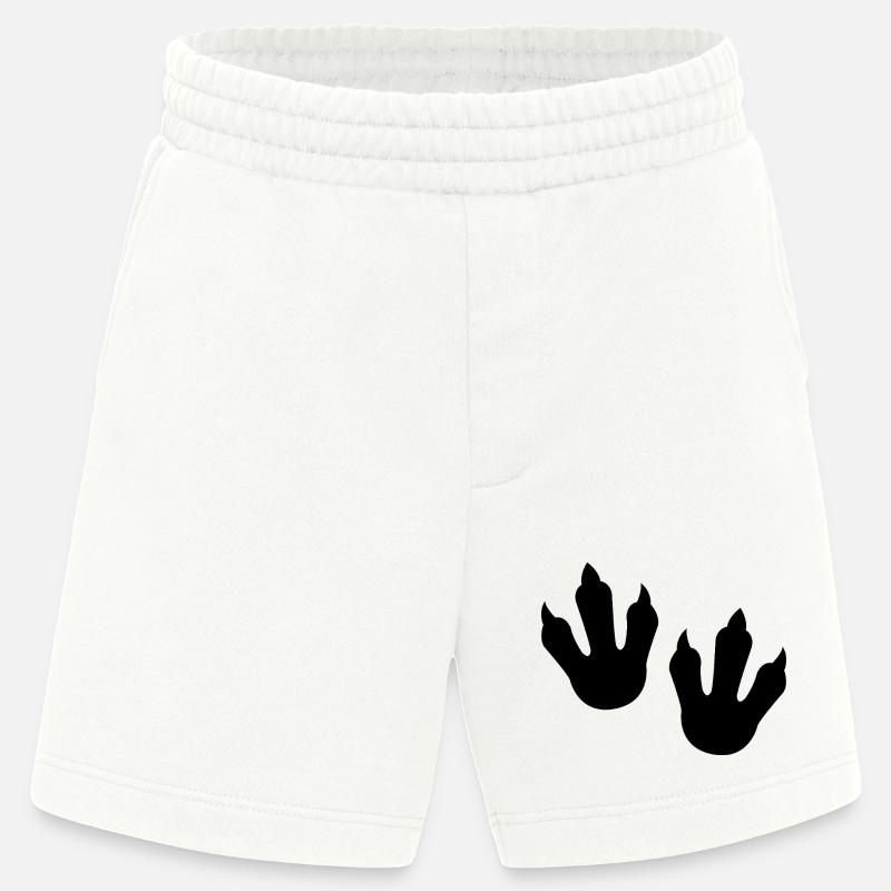 Dinosaur Footprints - Heavyweight Shorts - made by SPREAD  - OFF WHITE