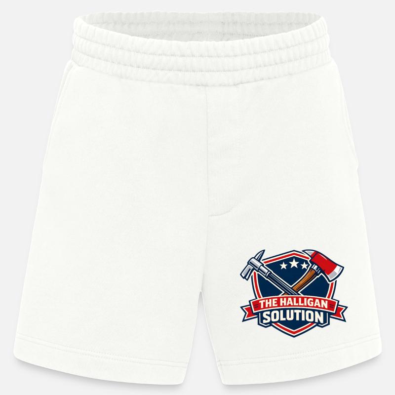 Halligan Solution Schild Grafik - Heavyweight Shorts - made by SPREAD  - OFF WHITE