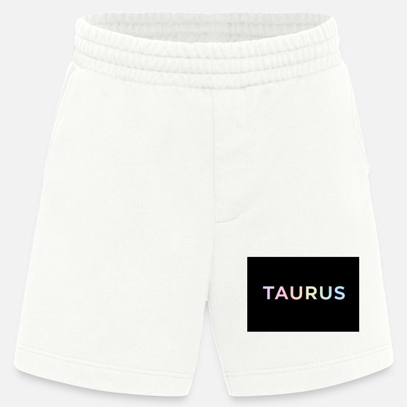 Taurus-Gradiententypografie - Heavyweight Shorts - made by SPREAD - OFF WHITE