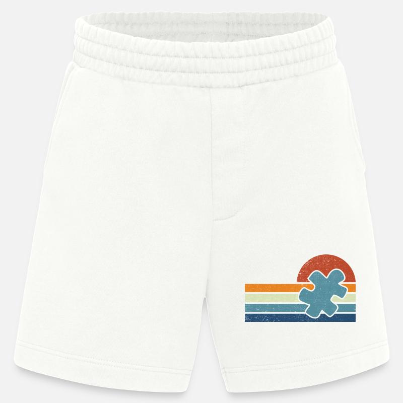 Autisme Vintage Coucher de Soleil - Short bio épais fabriqué en UE - OFF WHITE