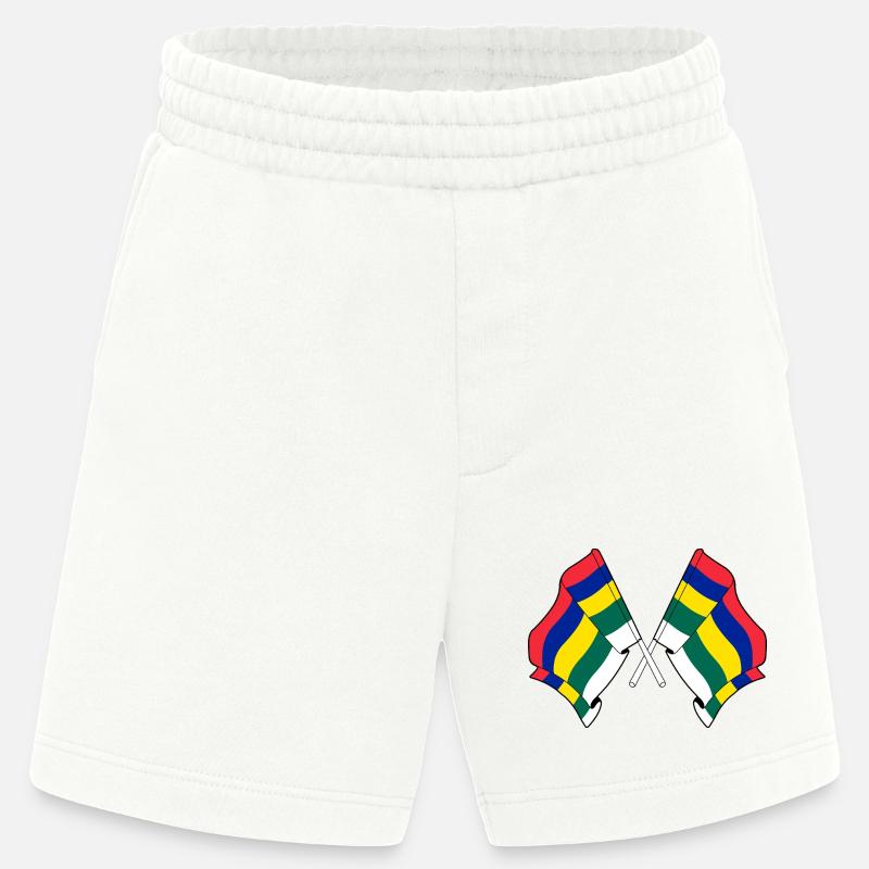 Crossed Terschelling Flags – Island Pride - Heavyweight Shorts - made by SPREAD - OFF WHITE