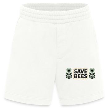 Sauver les abeilles Fleurs Conservation Apiculteur - Short bio épais fabriqué en UE - OFF WHITE - Devant