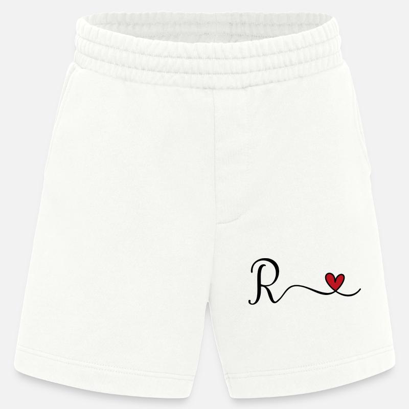 Monogramme de la lettre R - Short bio épais fabriqué en UE - OFF WHITE
