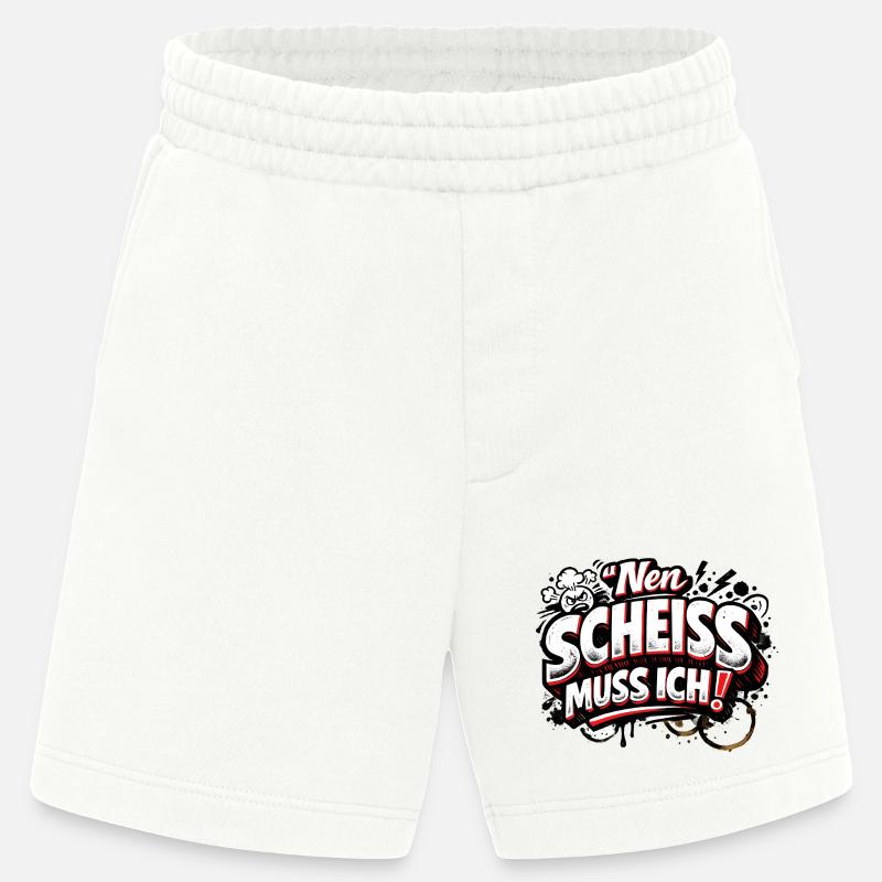 Nen Scheiss Muss Ich freches Statement - Heavyweight Shorts - made by SPREAD  - OFF WHITE