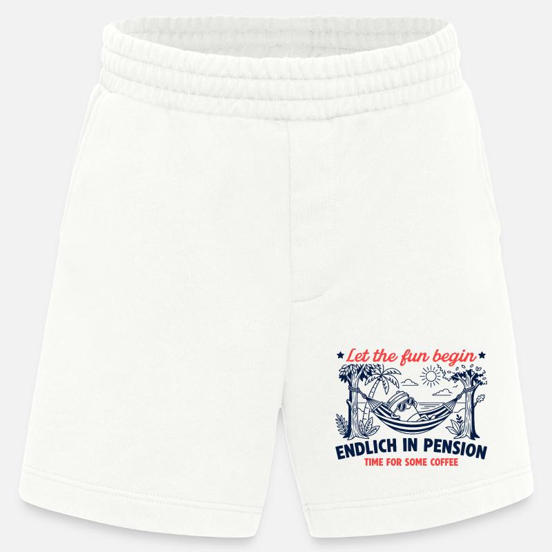 Endlich in Pension Retro Kaffee - Heavyweight Shorts - made by SPREAD  - OFF WHITE